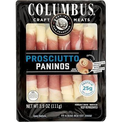 COLUMBUS Prosciutto Paninos, Delicious Charcuterie Cheese Snack Packs, 3.9 Oz