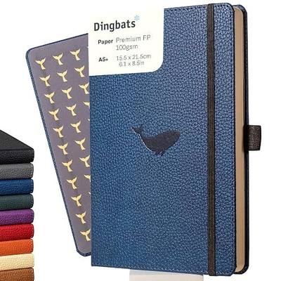 Dingbats A5 Wildlife Notebook Journal Hardcover, Cream 100gsm Ink-Proof Paper, 6.1 x 8.5 inches, 192 pages (Blue Whale, Lined)