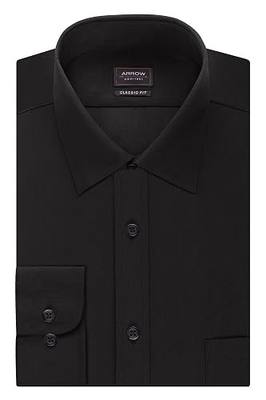 Arrow 1851 Men's Dress Shirts Regular Fit Solid Poplin