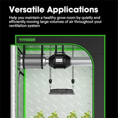 VIVOSUN R4 4" Inline Fan, 190 CFM for Grow Basement Bathroom Kitchen Attic | Ventilation Exhaust Fan & Speed Controller, Vent Booster for HVAC, Workshop, Grow Tents, 3D Printer