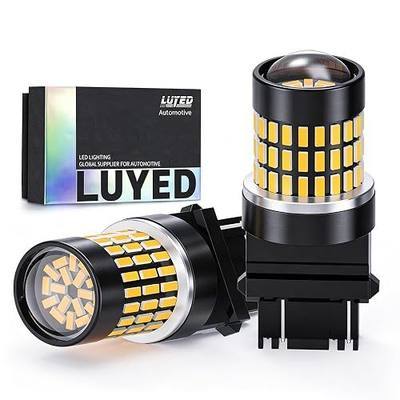 3157 LED Bulb Amber Yellow 1800 Lumens Super Bright 3056 3156 3057 4157 LED Bulbs with Projector for Turn Signal Tail Brake Blinker Parking Lights,Pack of 2