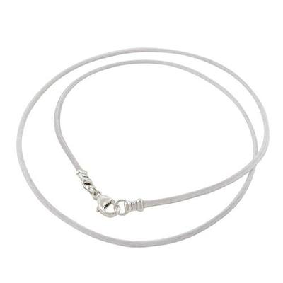 DragonWeave Sterling Silver 1.8mm Fine White Leather Cord Necklace