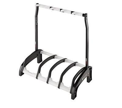 K&M Konig & Meyer 17534.016.00 Guardian 3+1 Guitar Stand | Holds 4 - One Acoustic/Three Electric Guitars Rack-Style | Protective Supports | Space Saver | Adult/Youth Musicians | Black / Translucent f