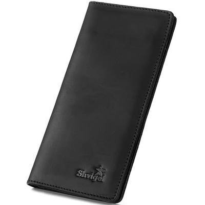 Shvigel Long Bifold Wallet for Men and Women - Soft Genuine Leather - Checkbook Holder Organizer - Large
