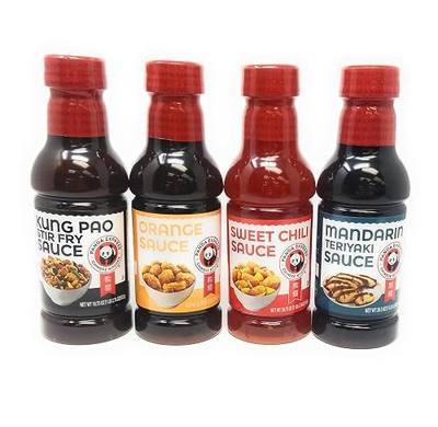 Panda Express Sauce Variety Bundle, 18.75 oz-20.75 oz (Pack of 4) includes 1-Bottle Sweet Chile Sauce, Mandarin Teriyaki Sauce, Orange Sauce, Kung Pao Sauce