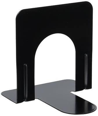 Universal Economy Bookends, Standard, 4 3/4 x 5 1/4 x 5, Heavy Gauge Steel, Black, 1 Pair (UNV54051)