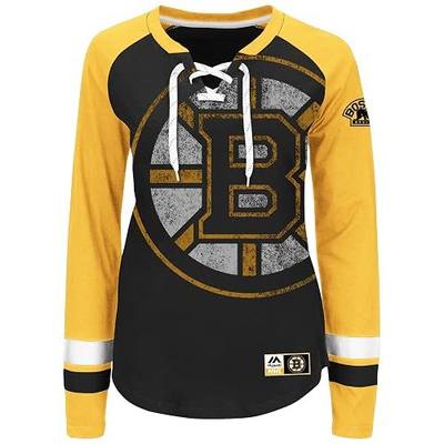 NHL Women's Hip Check Long Sleeve Lace-Up Tee