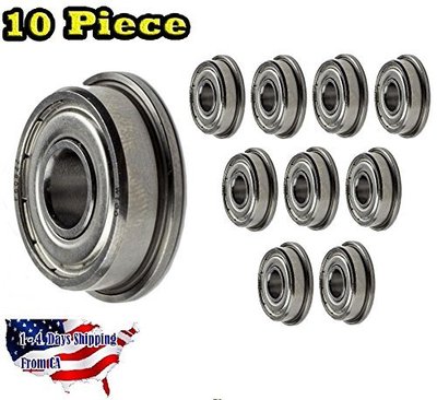 Jeremywell 10-Pieces F608-ZZ Ball Bearing 8x22x7mm, Flange Shielded Deep Groove