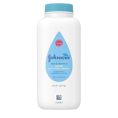 Johnson’s Baby Powder with Naturally Derived Cornstarch Aloe & Vitamin E, Hypoallergenic, 4 oz