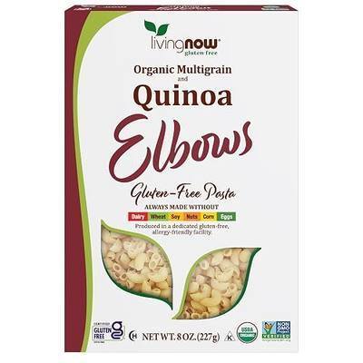 NOW Foods, Organic Quinoa Macaroni, Gluten-Free, Corn-Free, Non-GMO Elbow Pasta, 8-Ounce