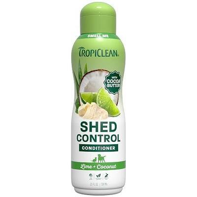 TropiClean Deshedding Dog Conditioner, Reduces Shedding & Softens Coat, Puppy Safe, Made in the USA, Lime & Cocoa Butter Scent, 20oz.