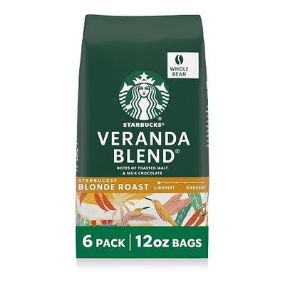 Starbucks Whole Bean Coffee Veranda Blend Blonde Roast, 6 Bags 12 oz | 100% Arabica whole bean coffee; Starbucks Blonde Roast Veranda Blend; 6 bags, 12 oz each (72 oz total)