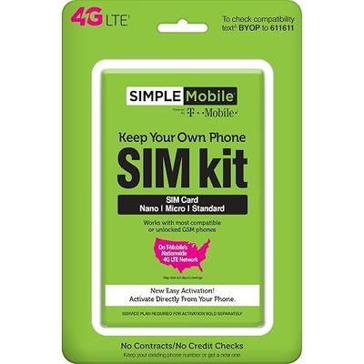 Simple Mobile, Powered by Tmobile, Universal Sim Kit