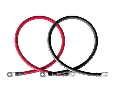 2/0 AWG 2/0 Gauge Red + Black Pure Copper Battery Inverter Cables Solar, RV, Car, Boat 18 inches (1.5 Feet) 3/8" Cable Lugs