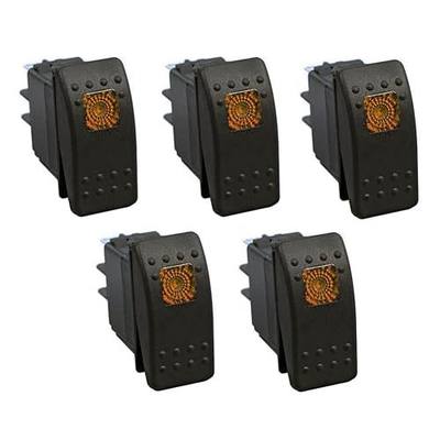 XT AUTO 12V 20 Amp 3pins Orange Light Rocker Switch Kit 5-pack