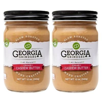 Georgia Grinders Creamy Cashew Gourmet Nut Butter Spread, Whole30 Approved, Non-GMO, Gluten Free, No Palm Oil, No Added Sugar, Paleo and Vegan Friendly, 12 Ounce (2 Pack)