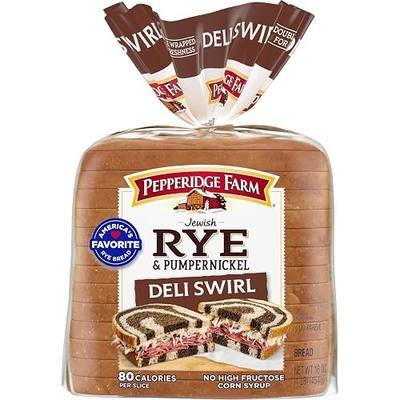 Pepperidge Farm Jewish Rye & Pumpernickel Deli Swirl Bread, 16 Ounce Bag