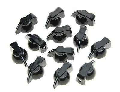 KAISH 12pcs Flat Top Guitar Amplifier Knobs Effect Pedal Knob Chicken-Head Knobs Black