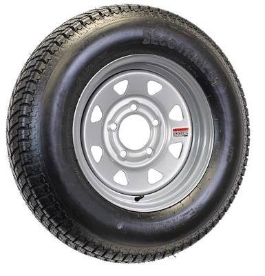 eCustomrim Trailer Tire Rim Assembly ST215/75D14 14 Inch LRC 5 Lug Silver | 215/75D14 Load Range C 6 Ply Tire, 5 Bolt On 4.5 Inch Center, Silver Grey Wheel - 2 Year Warranty With Roadside