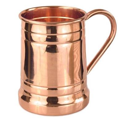 Artisan's Anvil Copper Mug 18oz, 100% Pure Unlined Beer Tankard Moscow Mule | Copper Cup, Solid Welded Handle No Rivets, Polished Inside and Out; Beer and Cocktail Gift
