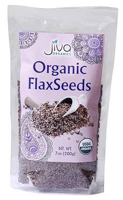 Jiva Organics Organic Flax Seeds Whole Raw 7 ounce bag - 100% Natural & Non-GMO