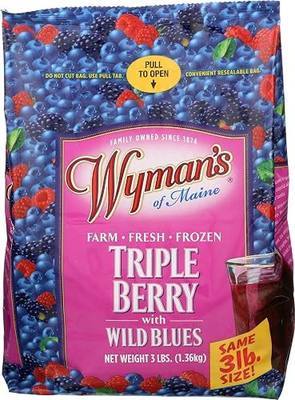 Wymans Triple Berry, 3 lb (Pack of 1) - Wild Blueberries, Blackberries & Raspberries