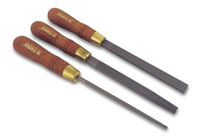 Narex- 3 Piece Set Round Rattail, Half Round and Rectangular 150 mm Cabinetmaker Wood Course Cut Rasp 854201