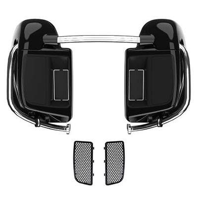 Motorcycle Lower Fairings with 6.5 inch Speaker Pods Fit for Harley Touring Road King 1983-2013, Vivid Black