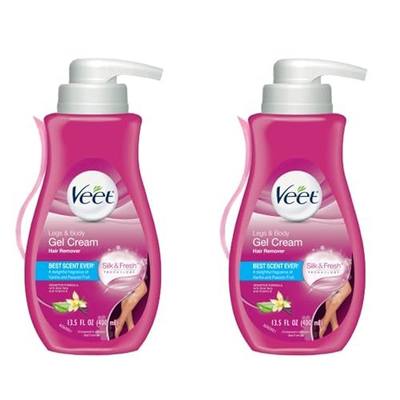 Hair Removal Cream – VEET Silk and Fresh Technology Legs & Body Gel Cream Hair Remover, Sensitive Formula with Aloe Vera and Vitamin E, Pump Bottle, 13.5 Fl Oz (Pack of 2)