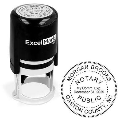 ExcelMark Notary Stamp for All 50 States - Official State Seal - North Carolina - Round