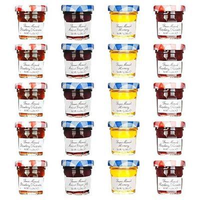Bonne Maman Assorted - 20/1 oz Mini Jars -Strawberry, Raspberry, Honey, Grape - 5 each flavor