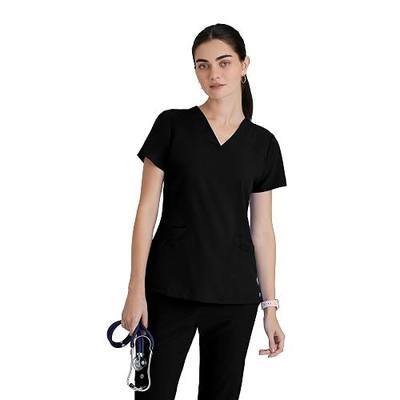 BARCO ONE Women's Pulse Scrub Top, Sporty V-Neck Medical Top w/ 4-Way Stretch & 5 Pockets