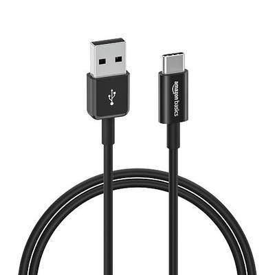 Amazon Basics USB-C to USB-A 2.0 Fast Charger Cable, 480Mbps Data Transfer Speed, USB-IF Certified, for Apple iPhone 16/15, iPad, Samsung Galaxy, Tablets, Car, 3ft, Black