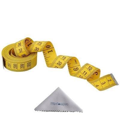 Wisdompro 120" Cloth Measuring Tape Soft Measure for Sewing, Body, Yellow | PVC Fiberglass 300 cm Ruler, 0.75 Inch Wide, Tailor's Flexible Fabric Measurement, Indexed in Metric & Standard Units, Single