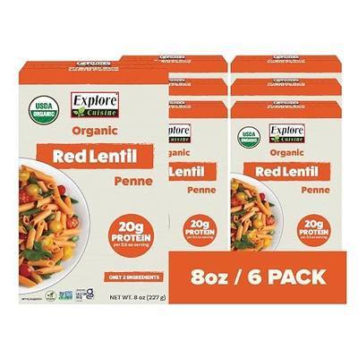 Explore Cuisine Organic Red Lentil Penne, 8 oz, Pack of 6 | Gluten Free