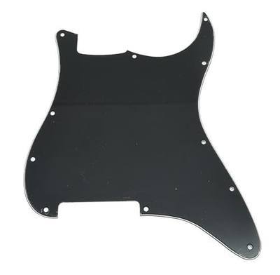 KAISH 11 Hole Strat Blank Pickguard ST Blank Scratch Plate No Pickup Holes for USA/Mexico Stratocaster/Strat Black 3 Ply
