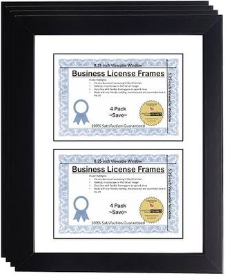 Creative Picture Frames Dl6X9Bk-W Double Business License Frame - Designed To Hold License Size 5.5 X 8.5-Inches With Double Opening White Mat (Pack of 4)