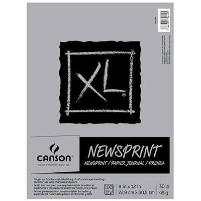 Canson XL Series Newsprint Paper, Foldover Pad, 9x12 inches, 100 Sheets (30lb/49g) - Artist Paper for Adults and Students