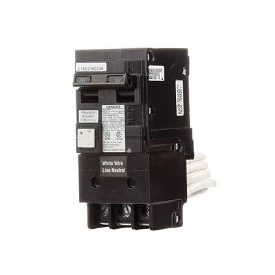 Siemens QF250A Breaker Ground Fault Circuit Interrupter, 50 Amp, 2 Pole, 240 Volt, 10,000 AIC