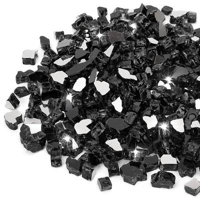 Stanbroil 10-Pound Fire Glass - 1/2 inch Reflective Tempered Fire Glass for Fireplace Fire Pit, Onyx Black Reflective