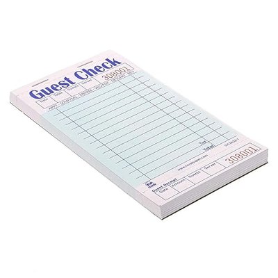 AmerCare Royal Green Guest Check Paper Receipt Book, Carbonless Order Book with 15 Lines, 1 Part Booked, Pack of 10 Server Notepad Books