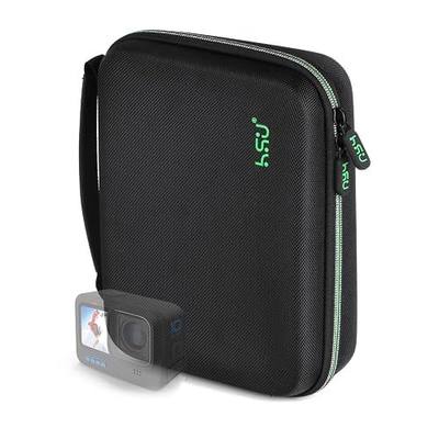 HSU Protective Carrying Case Compatible with Go Pro Hero | 13, 12, 11, 10, 9, 8, 7, 6, 5 and Accessories, Light and Medium Security Bag, Compact and Safe Action Camera Travel Storage