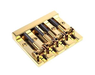Hipshot KickAss High-mass Bass Bridge for 5-bolt Fender, Gold