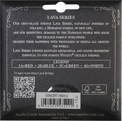 Aquila AQL-CR 112U LAVA Series Ukulele String Set for Concerts