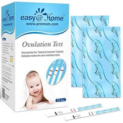 Easy@Home Ovulation Test Strips, 25 Pack Fertility Tests | Ovulation Predictor Kit, Powered by Premom Ovulation Predictor iOS and Android App, 25 LH Strips