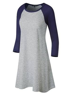 FACA Womens Baseball 3/4 Raglan Sleeve Jersey Tunic Dress