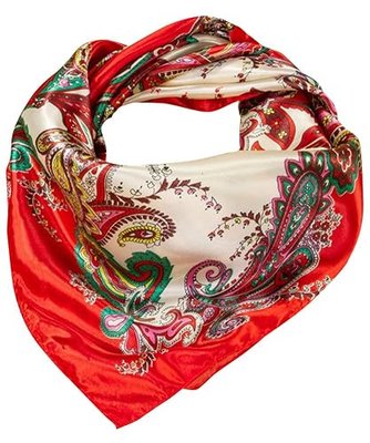 X&F Women's Retro Prints Summer Stain Neckerchief Square Scarf 35" * 35"