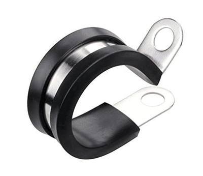 LOKMAN 20 Pack 1/2 Inch Stainless Steel Cable Clamp, Rubber Cushioned Insulated Clamp, Conduit Wire Holder Strap Clips for Tube, Pipe or Wire Cord Installation