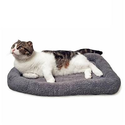 LESYPET Cat Bed for Indoor Cats, Soft Cat Cushion with Cat Pillow Around, Rectangle Kitten Pad Small Bed for Window Sill, 22'' x 16''