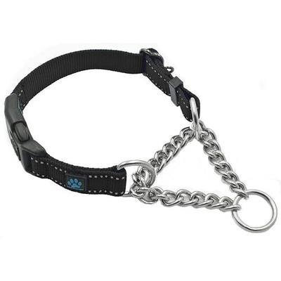 Max and Neo Stainless Steel Chain Martingale Collar - We Donate to a Dog Rescue for Every Collar Sold (Medium, Black)